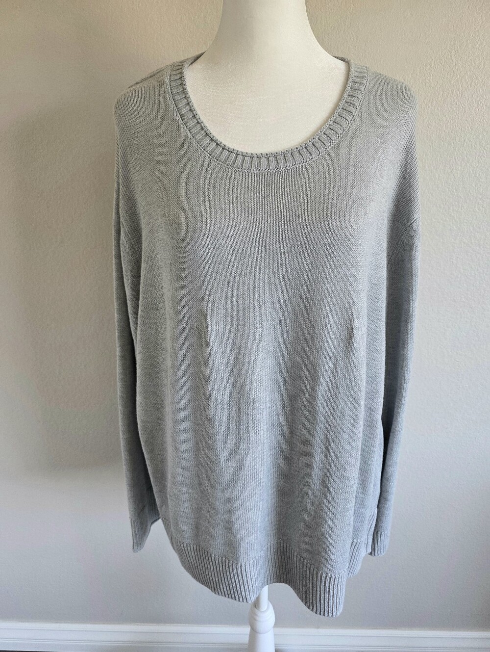 NEW Ella Moss Sweater Pullover Soft Lightweight Heather Gray Size XXL 2XL NWT